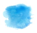 Light blue watercolor stain with watercolour paint stroke, blotchiness