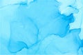 Light blue watercolor vector texture background. Alcohol ink art. Royalty Free Stock Photo