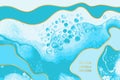 Light Blue Waves, Bubbles and Swirls with Golden Layers Vector Artwork Texture.