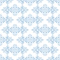 Light Blue on White Fleur de Lis Arabic Geometrical Pattern Seamless Repeat Background Royalty Free Stock Photo