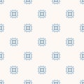 Light blue and white minimal geometric seamless pattern with carved squares Royalty Free Stock Photo