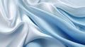 Light blue and white silk texture background, luxury fabric pattern, generative AI Royalty Free Stock Photo