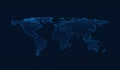 Light blue world map on dark blue background, Elements of this i Royalty Free Stock Photo