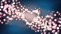 Light Bokeh Arranged in Heart Shape on Dark Blue Background Royalty Free Stock Photo