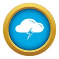 Light bolt battery icon blue vector isolated Royalty Free Stock Photo