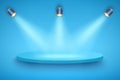 Blue Presentation platform Royalty Free Stock Photo