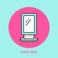 Light box display line icon. Advertising exhibition, promotion design element. Trade objects flat sign Royalty Free Stock Photo