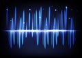 Light bright glowing effect abstract background music volume equalizer futuristic blue technology vector illustration