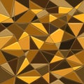 Light brown and yellow colored abstract polygonal cells background, with golden lines. Stained glass seamless texture. Vector Royalty Free Stock Photo