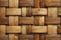 Light brown bamboo woven wall background texture seamless pattern with intricate details and natural variations in color and grain Royalty Free Stock Photo