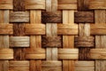 Light brown bamboo woven wall background texture seamless pattern with varying shades of brown and beige, ideal for interior Royalty Free Stock Photo