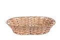 light brown bread basket on white isolated background Royalty Free Stock Photo