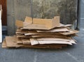 Light brown corrugated cardboards Royalty Free Stock Photo