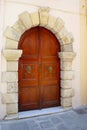 Light brown door on Crete island Royalty Free Stock Photo