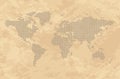 Light brown grunge background with dotted world map - vector Royalty Free Stock Photo