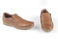 Light brown leather shoes Royalty Free Stock Photo