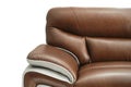 Light Brown leather sofa or chair isolated on white background. Furniture showroom photography Royalty Free Stock Photo