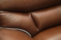 Light Brown leather sofa or chair  on white background. Furniture showroom photography Royalty Free Stock Photo