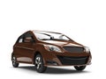 Light brown modern small compact car Royalty Free Stock Photo