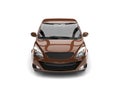 Light brown modern small compact car - front side view