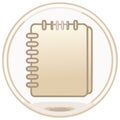 Light Brown Notebook Icon with Ring Binding and Soft Circle Border, Memo or Pad Royalty Free Stock Photo
