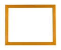 Light brown square wooden frame for painting or picture isolated on a white background Royalty Free Stock Photo