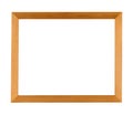 Light brown square wooden frame for painting or picture isolated on a white background Royalty Free Stock Photo