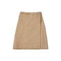 Light brown suede skirt. Fashionable concept. Isolated. White b