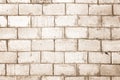 Light brown wall made of large bricks. Background with brickwork texture.