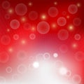 Light bubble bokeh on red background