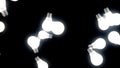 Light Bulb Animation Background. Light bulbs on black background