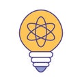 Light bulb with atom line and fill style icon vector design Royalty Free Stock Photo