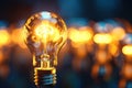 A light bulb on a background of blurred warmth Royalty Free Stock Photo