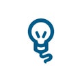 Light Bulb Blue Icon On White Background. Blue Flat Style Vector Illustration Royalty Free Stock Photo