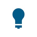 Light Bulb Blue Icon On White Background. Blue Flat Style Vector Illustration Royalty Free Stock Photo