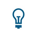 Light Bulb Blue Icon On White Background. Blue Flat Style Vector Illustration Royalty Free Stock Photo