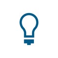 Light Bulb Blue Icon On White Background. Blue Flat Style Vector Illustration Royalty Free Stock Photo