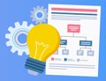 Page with Scheme, Light Bulb, Presentation Vector Royalty Free Stock Photo