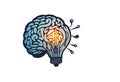 light bulb with a brain inside Royalty Free Stock Photo