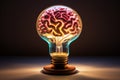 Light bulb with bright brain inside