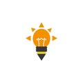 Light bulb bright idea icon flat style Royalty Free Stock Photo