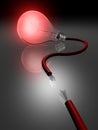 Light bulb with broken cable Royalty Free Stock Photo