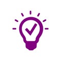 Light, bulb, business creative solutions purple icon Royalty Free Stock Photo