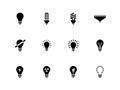 Light bulb and CFL lamp icons on white background.