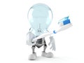 Light bulb character holding toothbrush