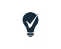 Light Bulb Check Mark Icon Vector Logo Template Illustration Design