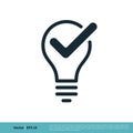 Light Bulb, Check Mark Icon Vector Logo Template Illustration Design. Vector EPS 10