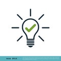 Light Bulb Check Mark Icon Vector Logo Template Illustration Design. Vector EPS 10