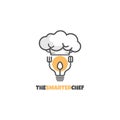 Light bulb and chef hat for smart logo icon vector inspiration. kitchen logo. Royalty Free Stock Photo