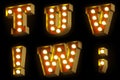 Light bulb cinema or night show 3D font